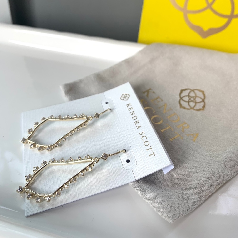 NWT Kendra Scott 14k gold plated drop earrings - Picture 4 of 8